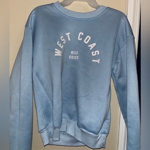 crew neck hoodie light blue